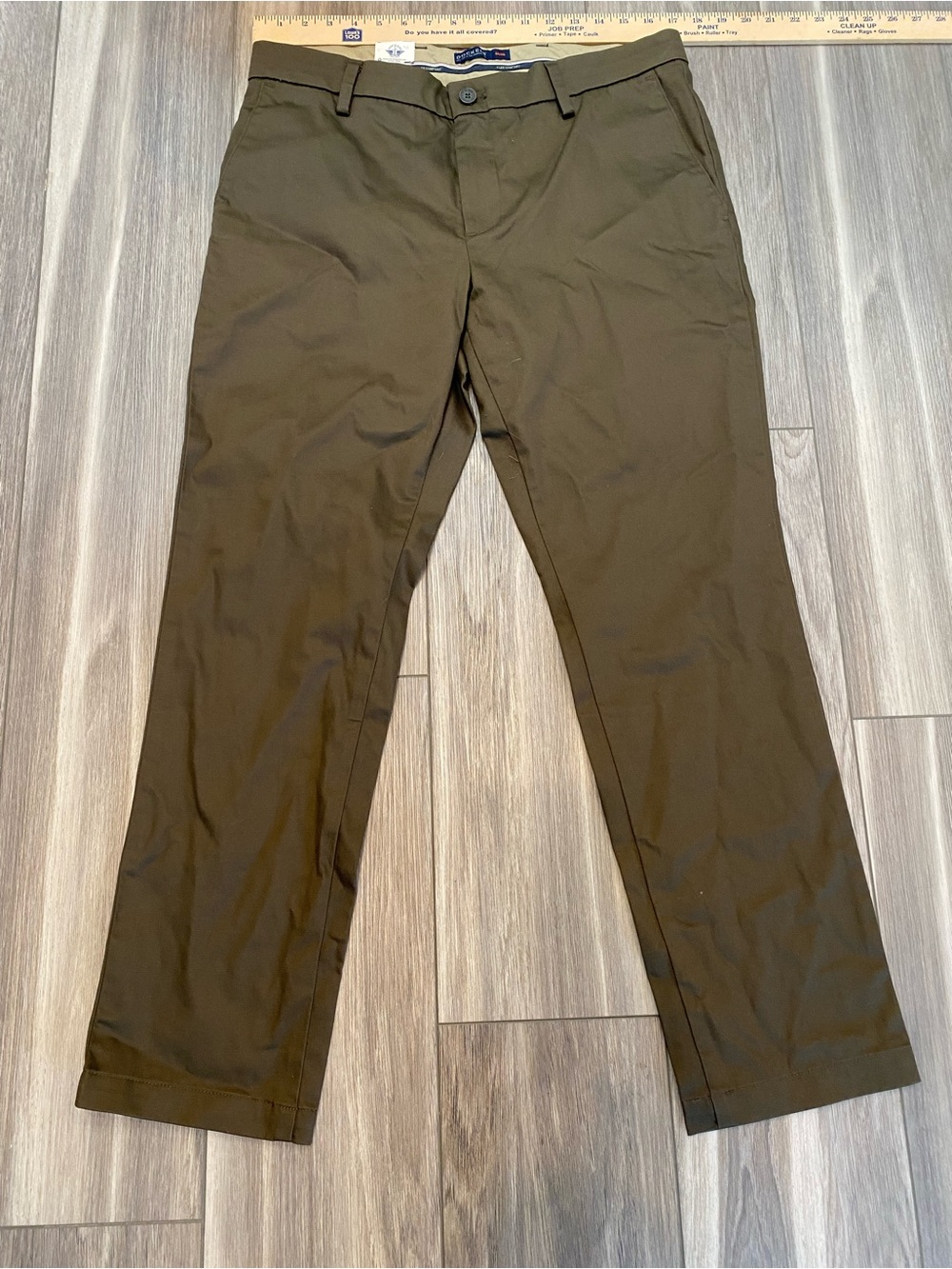NWT Dockers Signature Khaki Pants Mens 34x30 Slim Fit Lux Cotton Stretch Olive